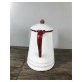 Vintage Red & White Enamel Ware Coffee Pot