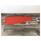 Vintage Antique Old Metal Childs Folding Ironing Board 26"long Red Gray