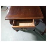 Solid wood matching coffee table and end table with drawer