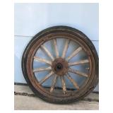 Vintage Tires / Rims with Wooden Spokes