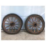 Vintage Tires / Rims with Wooden Spokes