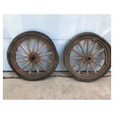 Vintage Tires / Rims with Wooden Spokes