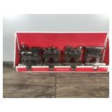 Set of 4 Metal Merry Christmas Train Stocking Holders