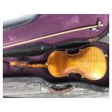 Vintage Violin, Case, 2 Bows, Paperwork & More