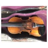 Vintage Violin, Case, 2 Bows, Paperwork & More