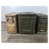 3 - Military Metal Ammo Boxes