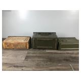 3 - Military Metal Ammo Boxes