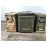 3 - Military Metal Ammo Boxes