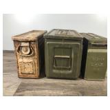3 - Military Metal Ammo Boxes