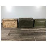 3 - Military Metal Ammo Boxes