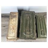 3 - Military Metal Ammo Boxes