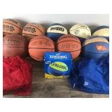 Lot of Basketballs - 5 Red Jerseys - 5 Blue Jerseys & a Basketball Carrying Bag