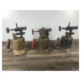 3 - Vintage Brass Blow Torches