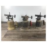 3 - Vintage Brass Blow Torches