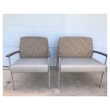 2 - Metal Heavy Duty Framed Chairs - One is Bench Style for 2 People