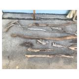 Pieces of Drift Wood - Diamond Willow Walking Stick and a Catch & Release Fish Net for Carrying Drift Wood