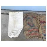 Lot of Grain Bags - Potato Bags  - 3 Duffle Bags (Possibly Military - Had name and numbers on the bag)