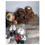 Cabbage Patch Doll - Lot of Doll Shoes - Beanie Baby with Tag - Vintage Metal Spin Tops - Mickey Mouse Club Hat & More