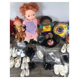 Cabbage Patch Doll - Lot of Doll Shoes - Beanie Baby with Tag - Vintage Metal Spin Tops - Mickey Mouse Club Hat & More