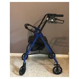 Drive Medical Rollator 4-Wheel Walker with Pouch & Padded Seat