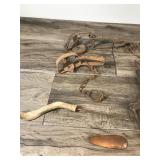 Lot of Vintage Items - Traps - Fishing Spear End - Deer Antler with a File Mounted to It & More