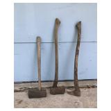 Ax - Large Heavy Ax with maul on the backside & some type of vintage mining tool