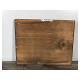 Old Man Praying Picture on Wood Slab - 12” across x 9.5” tall