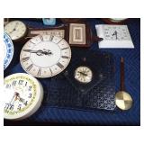lot of vintage clocks