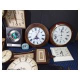 lot of vintage clocks