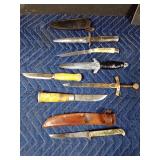 Knives and 2 sheaths