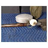 Military canteen and shovel