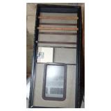 Camper door with screen door and weather stripping