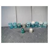 Pint size blue and clear vintage canning jars