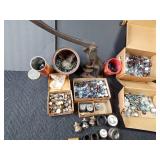 Upholstery button making tool and accessories