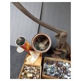 Upholstery button making tool and accessories