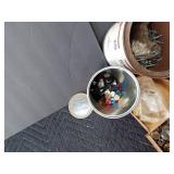 Upholstery button making tool and accessories