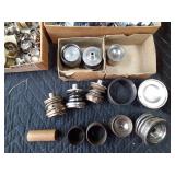 Upholstery button making tool and accessories