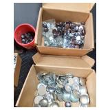 Upholstery button making tool and accessories