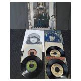 Beatles LP, Kiss & Paul Mcarthy & wings 45s, John Lennon pencil drawing print and more