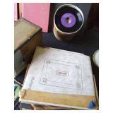 Album record sets, 45s, LPs, cassettes and record cleaner
