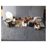 Vintage craftsman sander in metal case, bolts, nuts, screws and more
