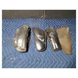 4 Leather pistol holsters