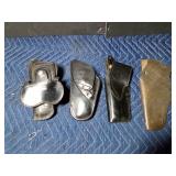 4 Leather pistol holsters