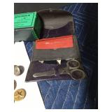 Military sewing kit, military buttons, and national defense medal