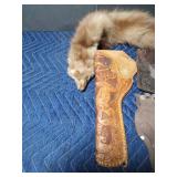 Mink stole, 2 pistol holsters, 1 toy pistol holster