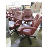GLOLBAL  UPHOLSTERY LEATHER CONFERENCE CHAIRS WITH ARMS