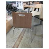 WOOD STACKING CHAIR WITH METAL FRAME