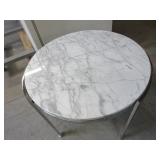 CHROME BASE MARBLE TOP TABLE
