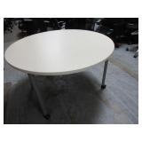 HERMAN MILLER, LAMINATE TOP, ROUND ROLLING TABLE
