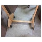 ROLLING WOOD TONE CHEVAL MIRROR